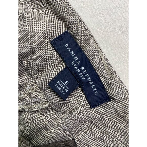 Banana Republic Linen Blend Plaid Bermuda Shorts Size 8 Brown Capsule Classic - Picture 3 of 16